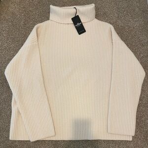 Ann Taylor Cream Cowl Neck Cashmere Sweater